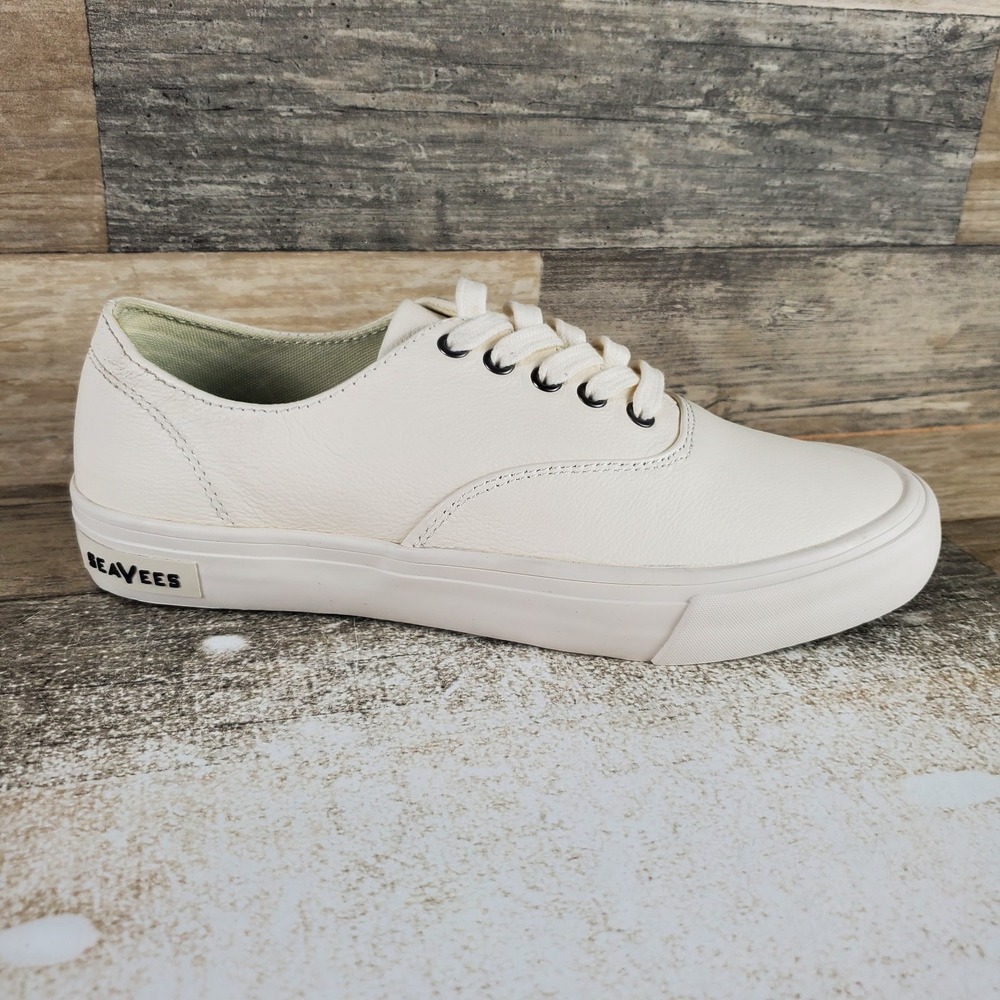 SeaVees Legend Womens Shoes Sz 7.5 Bleach Leather Casual Low Top Sneaker